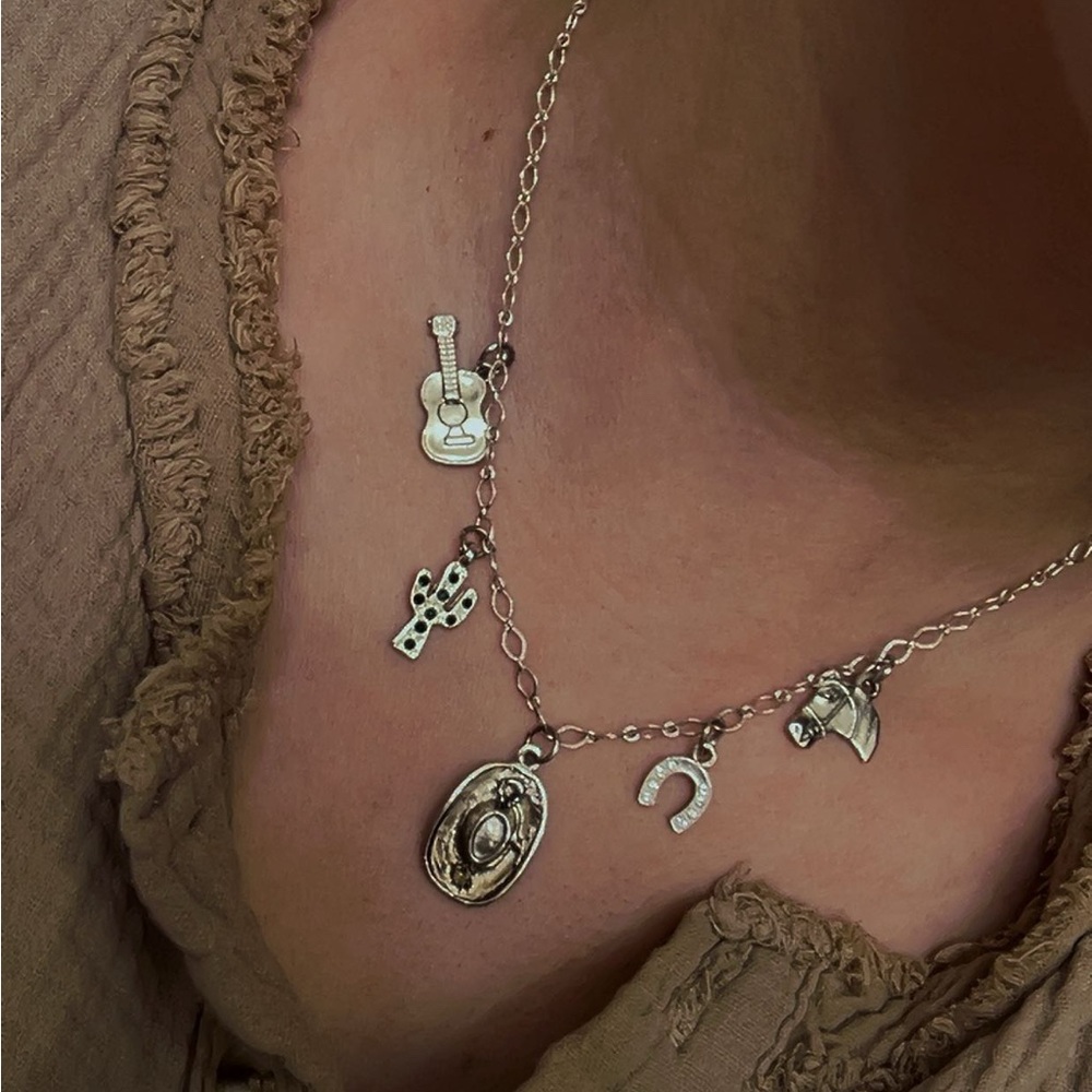 Western Silver Charm Necklace